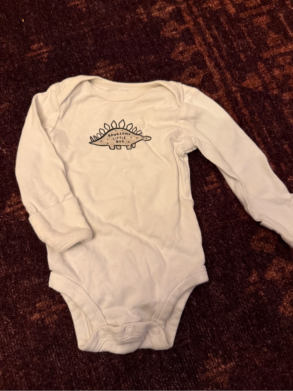 Carter’s White Baby One-Piece Bodysuit with Stegosaurus Graphic